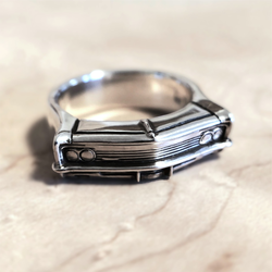 Handcrafted sterling silver statement ring inspired by a 1966 Chevrolet Impala