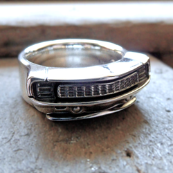 Handcrafted sterling silver statement ring inspired by a 1969 Chevrolet Camaro