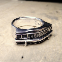 Handcrafted sterling silver statement ring inspired by a 1979 Chevrolet Caprice
