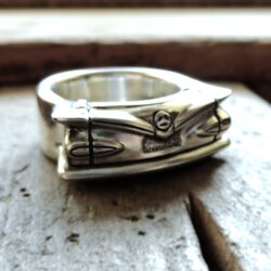 Handcrafted sterling silver statement ring inspired by a classic Chevrolet El Camino rear design