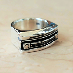 Handcrafted sterling silver statement ring inspired by a 1966 Chevrolet C10 pickup