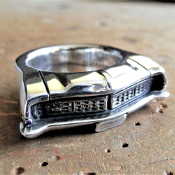 Handcrafted sterling silver statement ring inspired by a 1968 Ford Galaxie