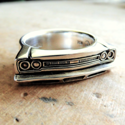 Handcrafted sterling silver statement ring inspired by a 1968 Plymouth Road Runner