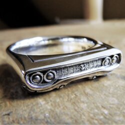 Handcrafted sterling silver statement ring inspired by a 1971 Plymouth Road Runner