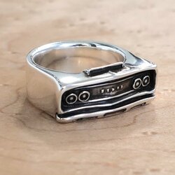 Handcrafted sterling silver statement ring inspired by a 1968 Dodge Coronet