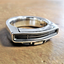 Handcrafted sterling silver statement ring inspired by a 1970 Dodge Charger
