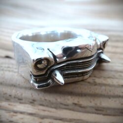 Handcrafted sterling silver statement ring inspired by a 1955 Cadillac