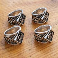 Handmade 925 sterling silver biker club rings with custom monograms and year details