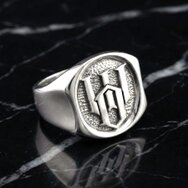 Handmade 925 sterling silver WD monogram signet ring with engraved initials