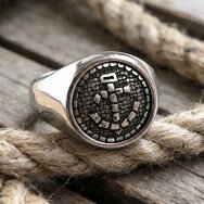 Handmade 925 sterling silver anchor signet ring with nautical design
