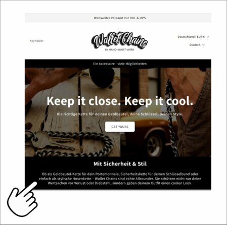 Wallet Chains und Hosenketten im Online-Shop ansehen